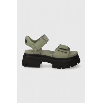 UGG sandale Ashton Ankle femei, culoarea verde, cu platforma, 1136764