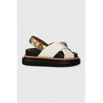 Kurt Geiger London sandale de piele Orson Cross Strap Sandal femei, culoarea alb, cu platformă 9992241109