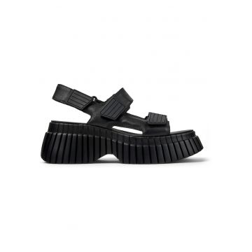 Sandale de piele cu velcro si aspect masiv BCN 22077