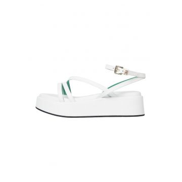 Sandale wedge de piele
