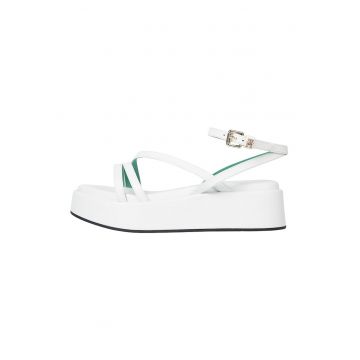 Sandale wedge de piele