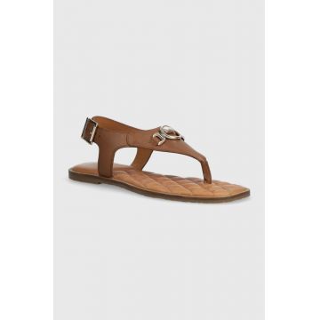 Barbour sandale de piele Vivienne femei, culoarea maro, LFO0682TA52