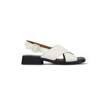Sandale slingback de piele Dana - Alb optic