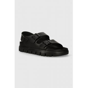 Birkenstock sandale de piele BIRKENSTOCK X PAPILLIO Arizona Chunky Exq femei, culoarea negru, 1024608