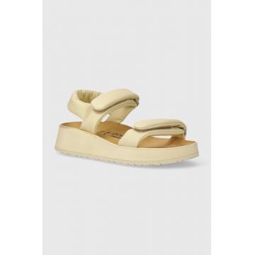 Birkenstock sandale de piele BIRKENSTOCK X PAPILLIO Theda femei, culoarea bej, cu platforma, 1026942