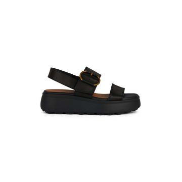 Geox sandale de piele D SPHERICA EC4.1 S femei, culoarea negru, cu platforma, D45D4B 00043 C9999
