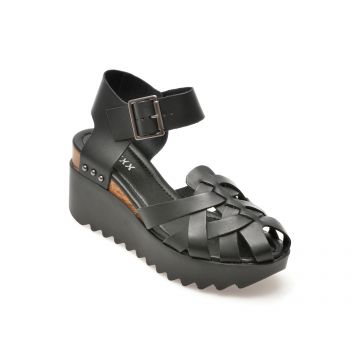 Sandale casual GRYXX negre, 353002, din piele naturala