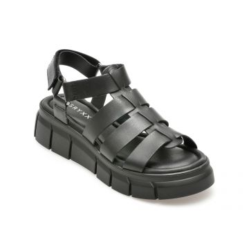 Sandale casual GRYXX negre, 357802, din piele naturala