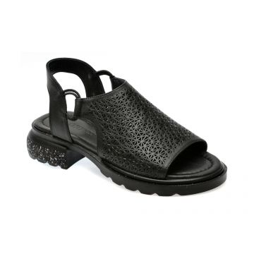 Sandale casual GRYXX negre, 612052, din piele naturala