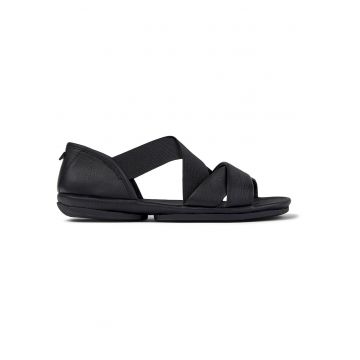 Sandale de piele cu garnituri textile Right Nina 25753 - Negru