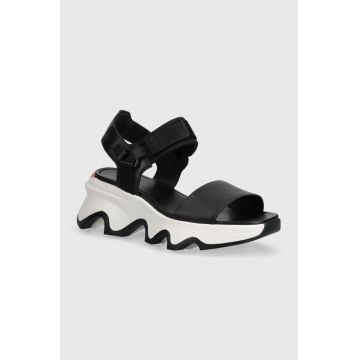 Sorel sandale KINETIC IMPACT Y-STRAP H femei, culoarea negru, cu platforma, 2030461010