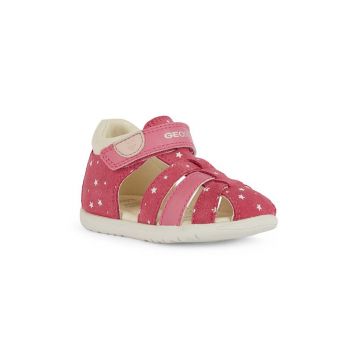 Geox sandale din piele pentru copii SANDAL MACCHIA culoarea roz