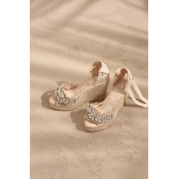 Manebi sandale Capri X Wedges Valenciana culoarea bej, G 4.1 WF