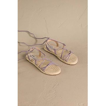 Manebi sandale din piele intoarsa Lace-Up Sandals femei, culoarea violet, P 7.4 Y0