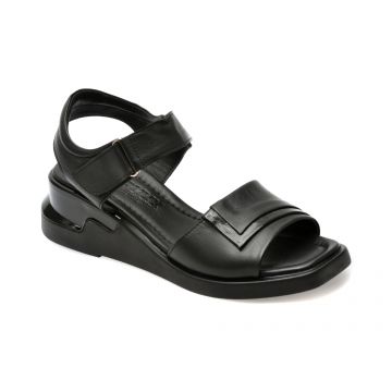 Sandale casual GRYXX negre, 161406, din piele naturala