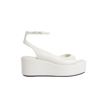 Sandale din piele cu talpa wedge