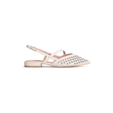 Sandale slingback cu design perforat