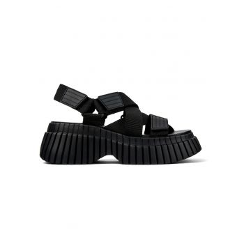 - Sandale wedge cu aspect masiv BCN - Negru