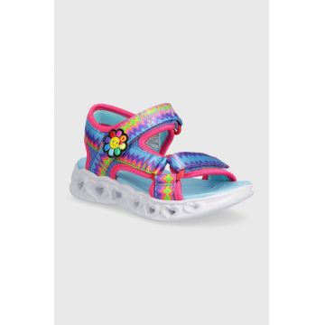 Skechers sandale copii HEART LIGHTS SANDALS MISS VIBRANT culoarea turcoaz