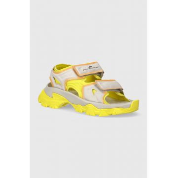 adidas by Stella McCartney sandale Hika femei, culoarea galben, cu platforma, IF1534