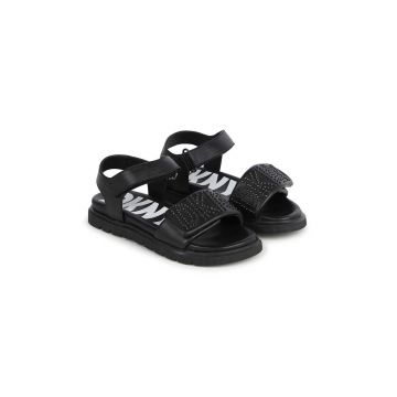 Dkny sandale din piele pentru copii culoarea negru