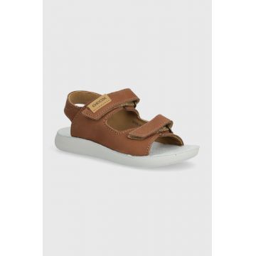 Geox sandale din năbuc pentru copii SANDAL LIGHTFLOPPY culoarea maro