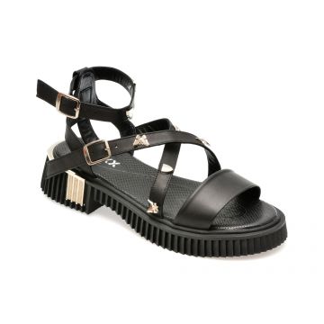 Sandale casual GRYXX negre, 484305, din piele naturala