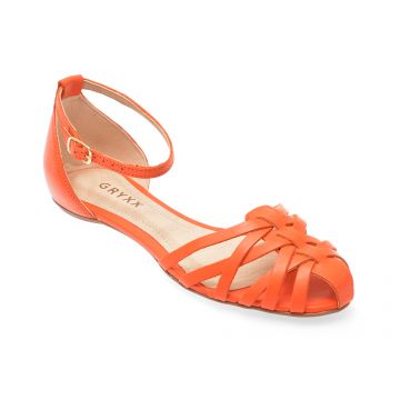 Sandale casual GRYXX portocalii, 358602, din piele naturala