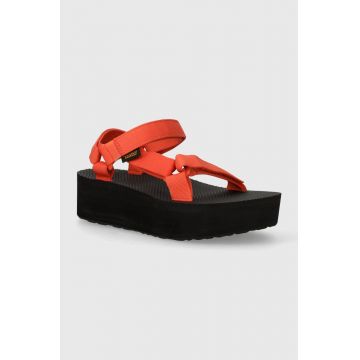 Teva sandale Flatform Universal femei, culoarea portocaliu, cu platforma, 1008844