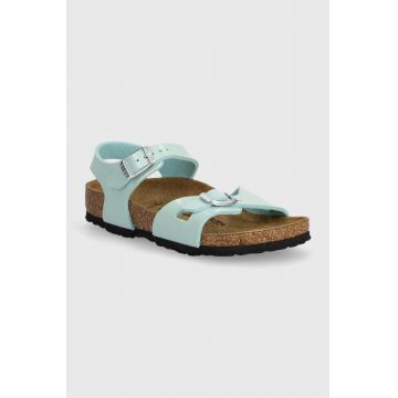 Birkenstock sandale copii Rio Kids BF Patent culoarea turcoaz