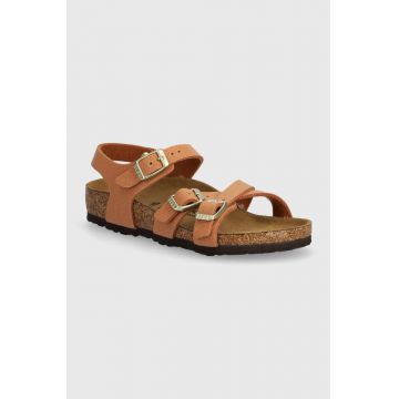 Birkenstock sandale din piele pentru copii Kumba Kids BFBC culoarea maro