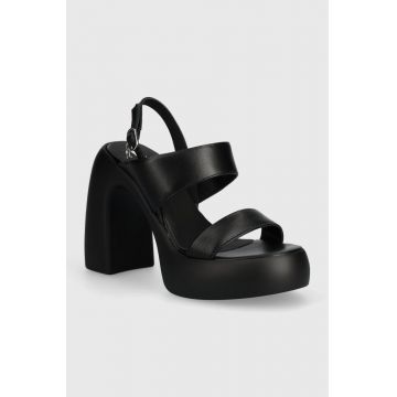 Karl Lagerfeld sandale de piele ASTRAGON HI culoarea negru, KL33724