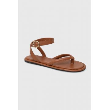 Alohas sandale de piele Seneca femei, culoarea maro, S00693.80