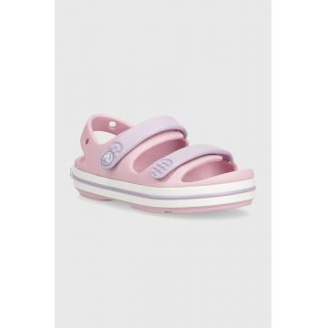 Crocs sandale copii CROCBAND CRUISER SANDAL culoarea roz