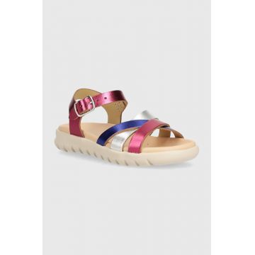 Geox sandale din piele pentru copii SANDAL SOLEIMA culoarea violet