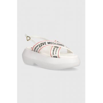 Love Moschino sandale femei, culoarea alb, cu platforma, JA16257I0IIX610A