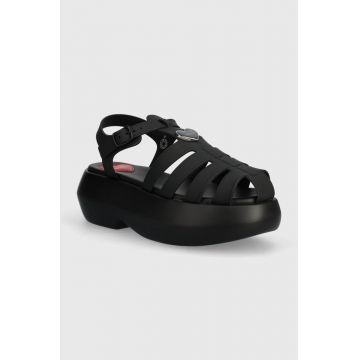 Love Moschino sandale femei, culoarea negru, cu platforma, JA16247I0II38000