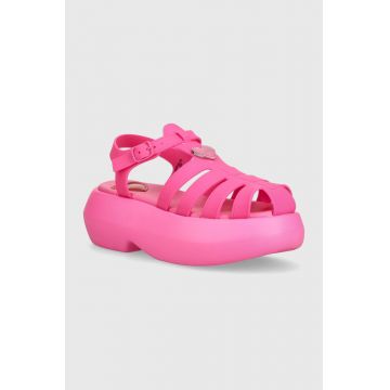 Love Moschino sandale femei, culoarea roz, cu platforma, JA16247I0II38604