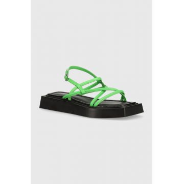 Vagabond Shoemakers sandale de piele EVY femei, culoarea verde, 5336-101-55