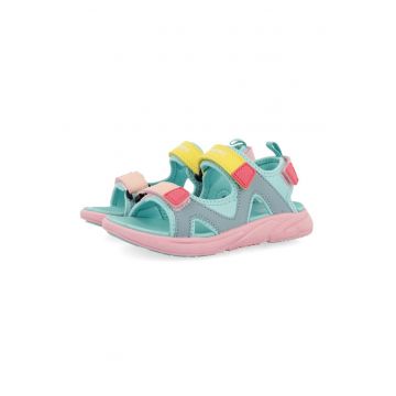 Sandale cu model colorblock si velcro Antillo