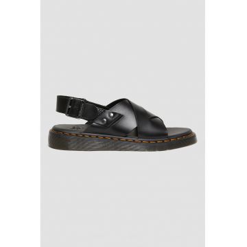 Sandale de piele cu aspect impletit