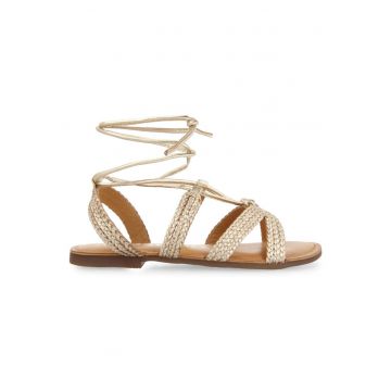 Sandale de piele cu aspect impletit Gladiator - Auriu