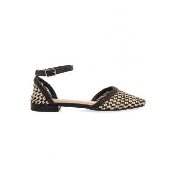 Sandale de piele cu aspect impletit Konispol 28421 - Negru