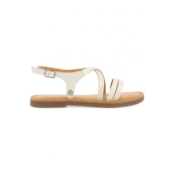 Sandale de piele cu aspect metalizat ANNEX 28311 - Alb