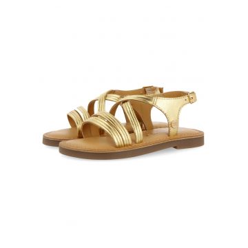 Sandale de piele cu aspect metalizat KERRIER 28313 - Auriu