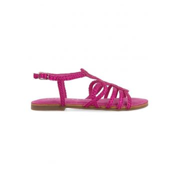 Sandale de piele cu model impletit Yakima - Fucsia