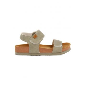 Sandale de piele ecologica cu velcro Tredegar - Kaki