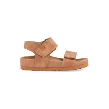Sandale de piele ecologica cu velcro Tredegar - Maro nisip