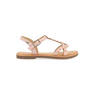 Sandale de piele lacuita - Roz