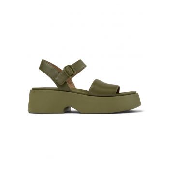 Sandale din piele cu talpa demi-wedge Tasha